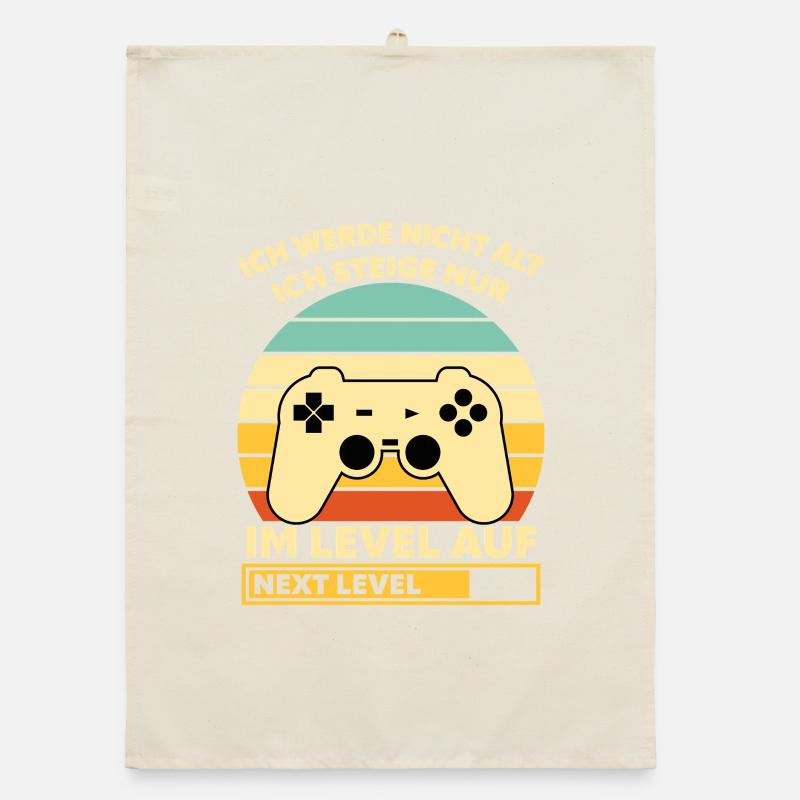 Levelaufstieg Retro-Controller Design Organic Geschirrtuch