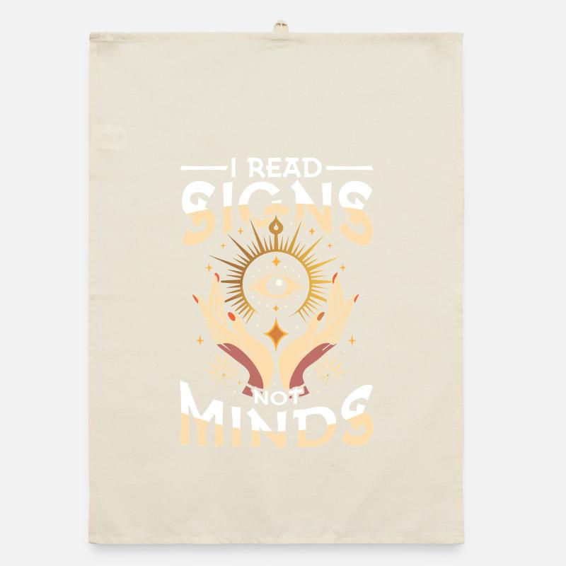 I Read Signs Not Minds Occult Esoteric Tarot Eye Organic dish towel