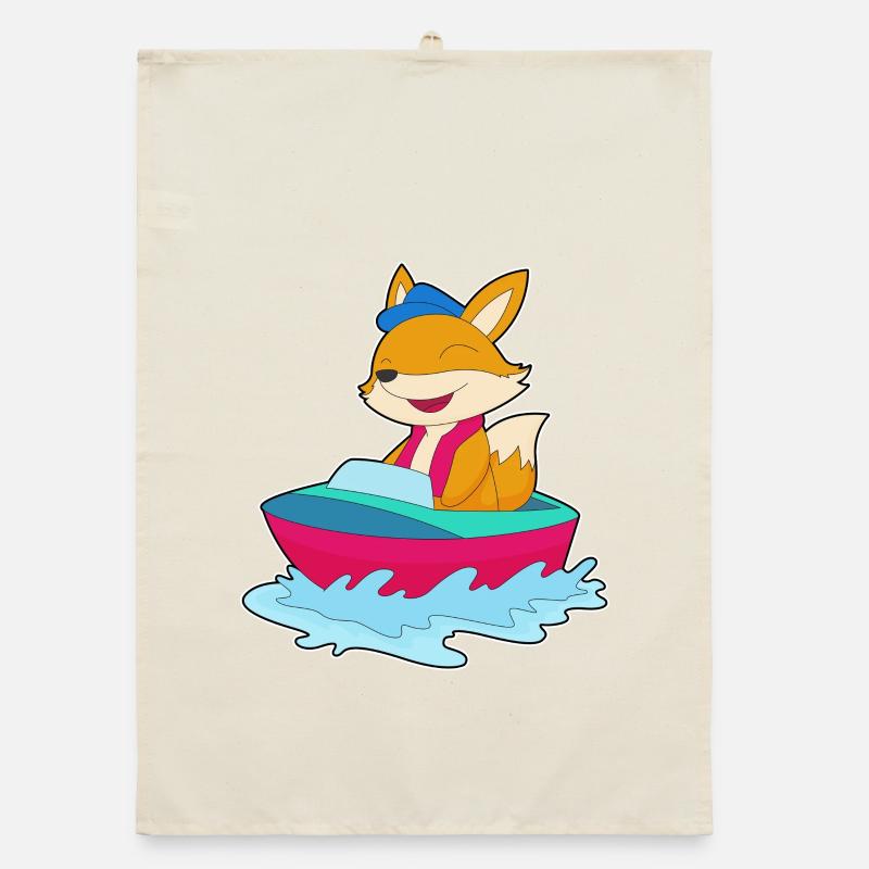 Fuchs kleines Boot Organic Geschirrtuch