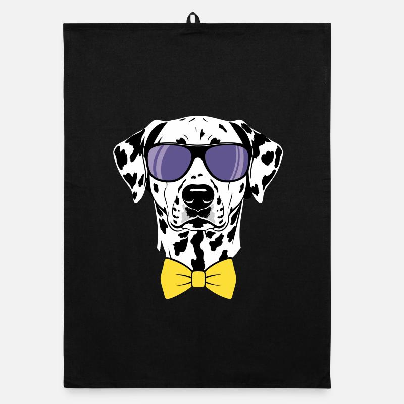 Dalmatiner Hund Sonnenbrille Fliege Organic Geschirrtuch