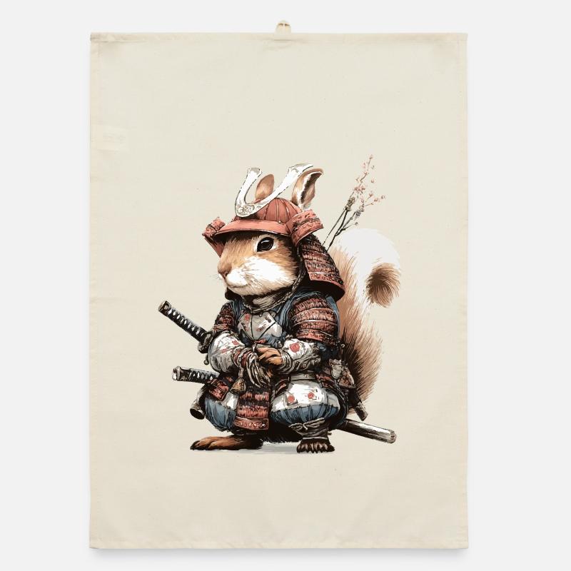 Eichhörnchen-Samurai in Rüstung Organic Geschirrtuch