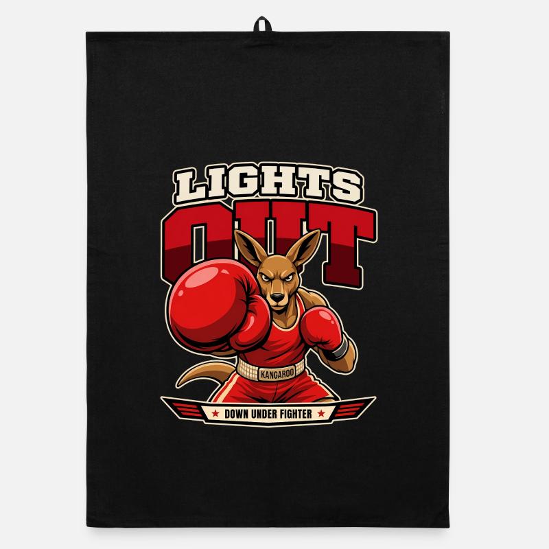 Känguru Knockout – Lights Out Boxing Organic Geschirrtuch