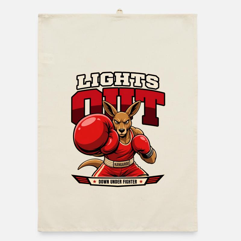 Kangaroo Knockout – Lights Out Boxing Organic dish towel