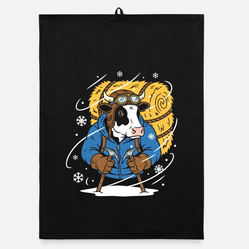 Winterlumberjack Kuh Organic Geschirrtuch