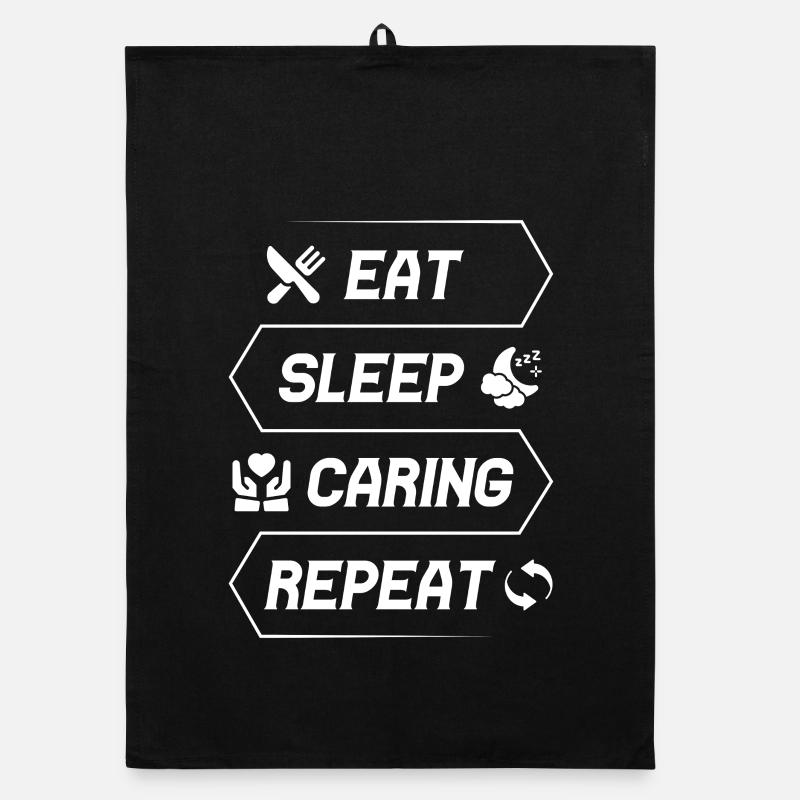 Social Worker Quote Eat Sleep Caring Social Work Organic dish towel
