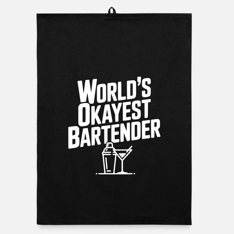 World's Okayest Bartender Organic dish towel