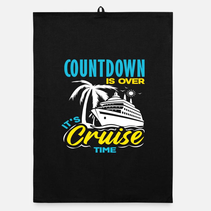 Countdown Is Over Its Cruise Time Holiday Organic dish towel