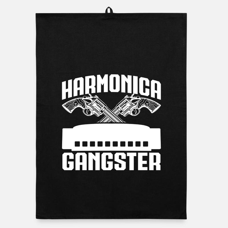 Harmonica Musican Gangster Harmonica Organic Geschirrtuch