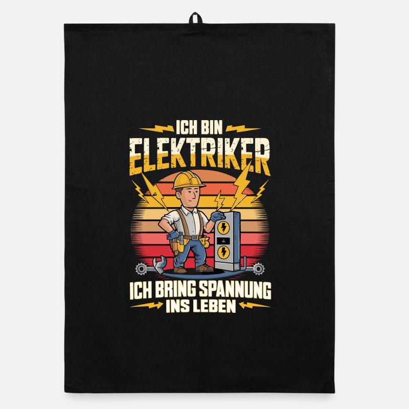  Ich Bin Elektriker Ich Bring Spannung Ins Leben Organic Geschirrtuch