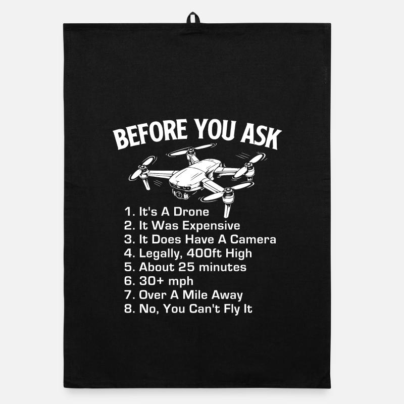 Its A Drone FAQ Pilot Humor Organic dish towel