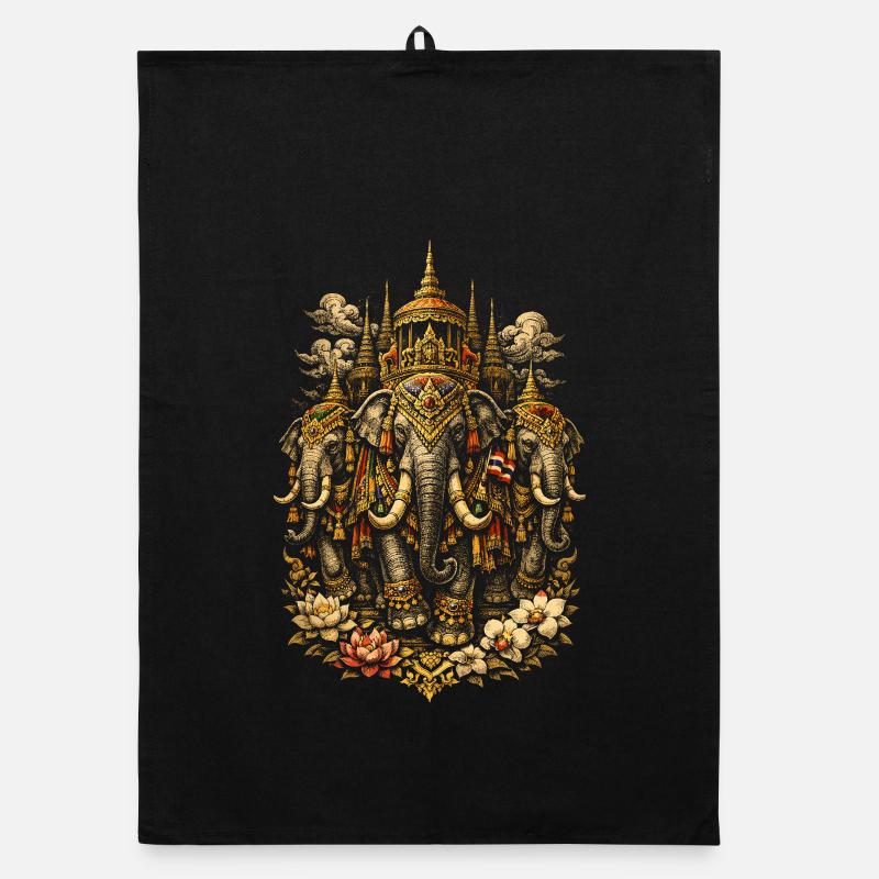Éléphants de la Fierté Thaïlandaise Torchon bio