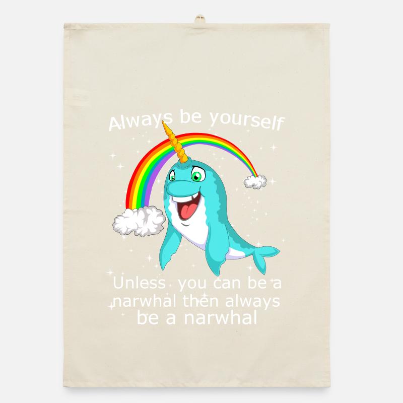 Sei immer du selbst, es sei denn, du kannst ein Narwal sein Organic Geschirrtuch