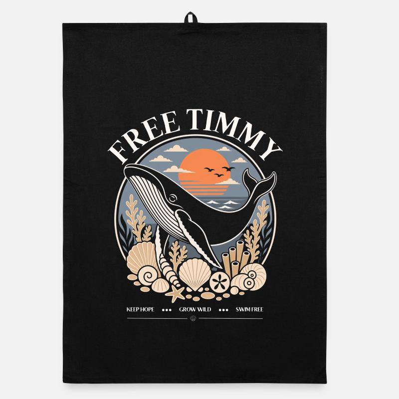 Buckelwal Timmy Hope Statement Merch Organic Geschirrtuch