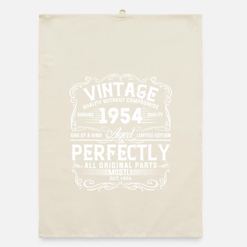 Vintage 1954 Ornate Frame Tee Art Organic dish towel