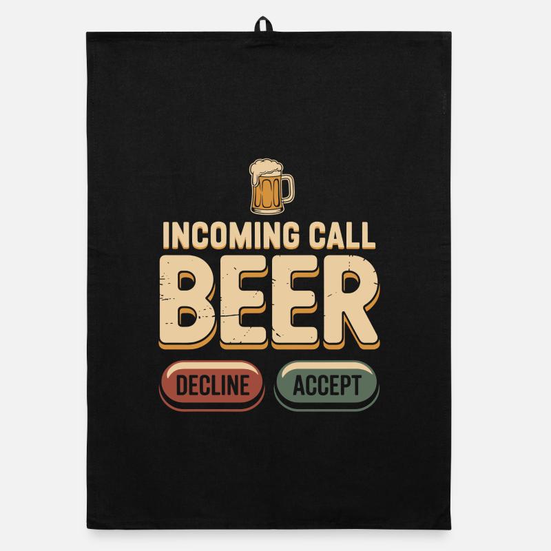 Bier Incoming Call Beer JGA Herren Männerabend Organic Geschirrtuch