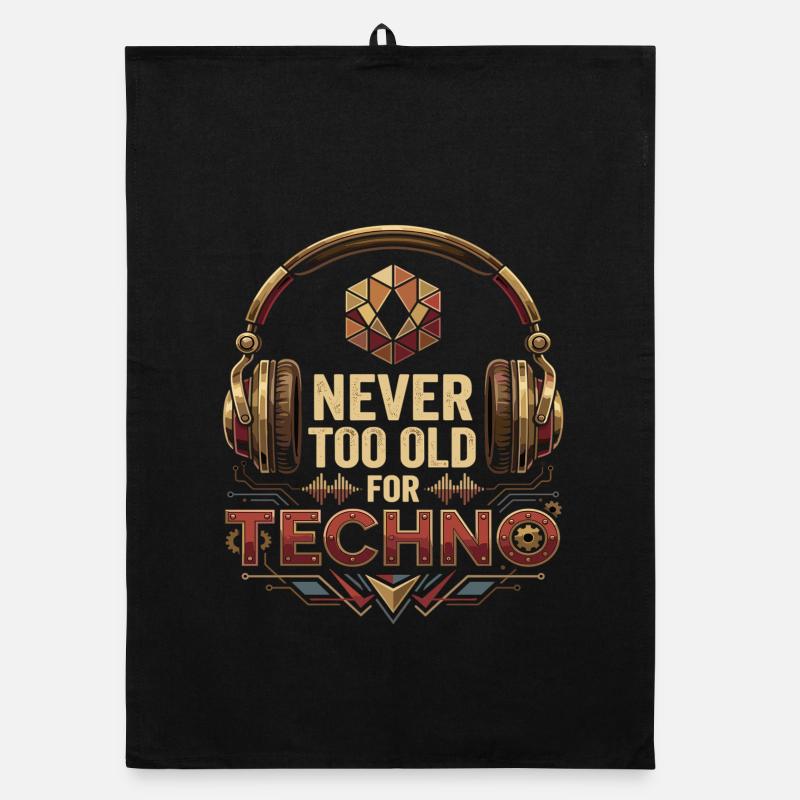 Never Too Old For Techno DJ Rave Organic Geschirrtuch