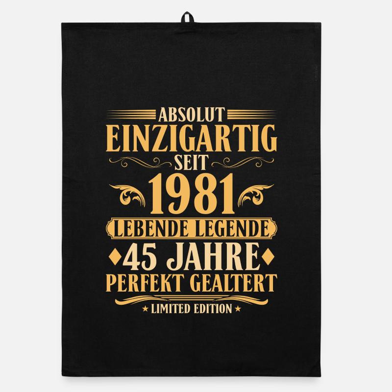 Einzigartig seit 1981 Baujahr 45. Geburtstag Organic Geschirrtuch