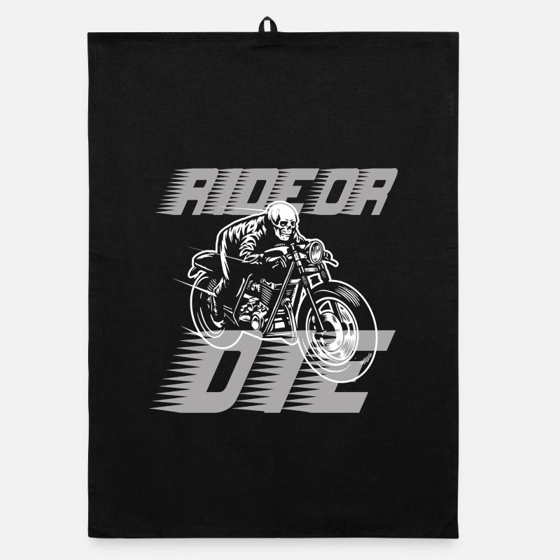 Ride or Die Skeleton Biker Speed  Organic dish towel