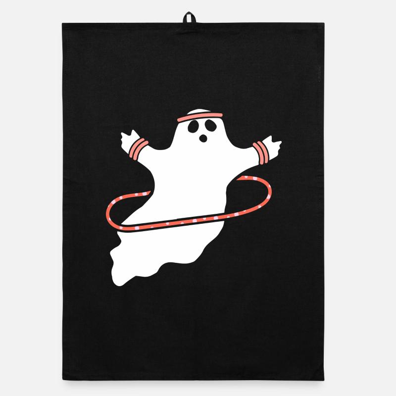 Hula Hup Hopp Halloween Hullern Huller Geist Organic Geschirrtuch