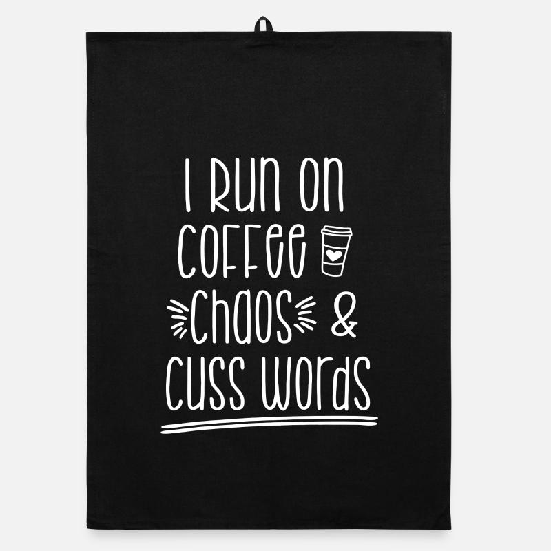 Coffee Chaos Cuss Words Organic dish towel