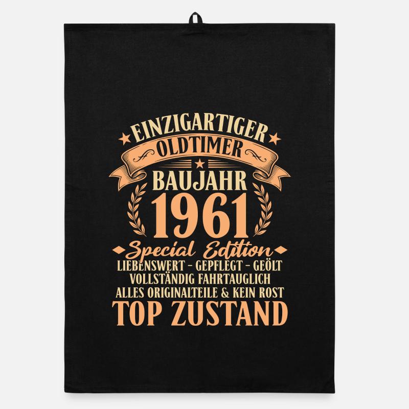 1961 Baujahr Oldtimer 65. Geburtstag Geschenkidee Organic Geschirrtuch