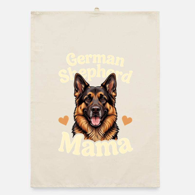 German Shepherd Mama Schäferhund Geschenk Organic Geschirrtuch