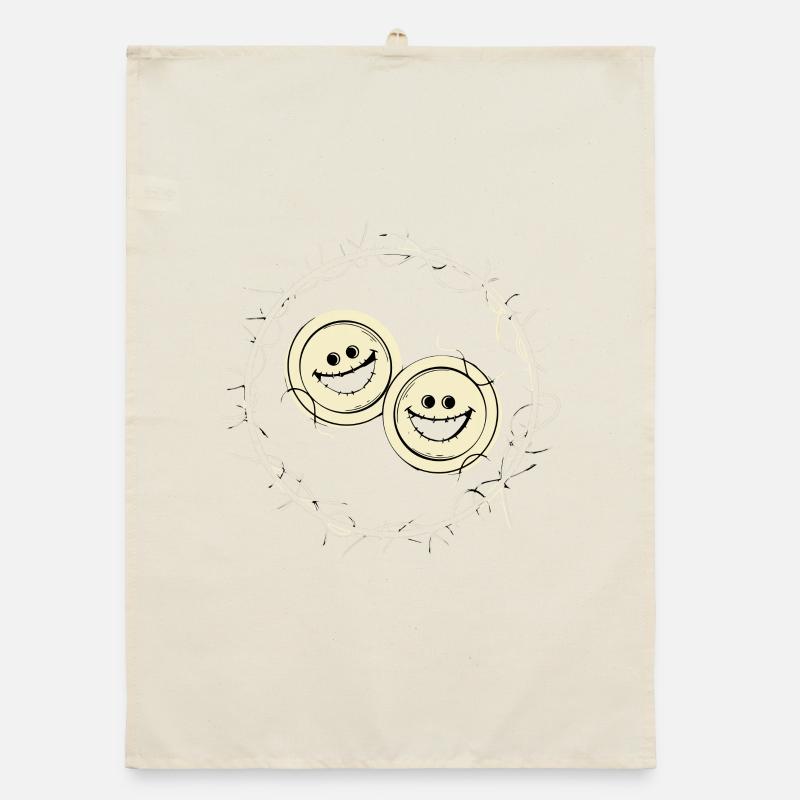 Scary Buttons Organic dish towel