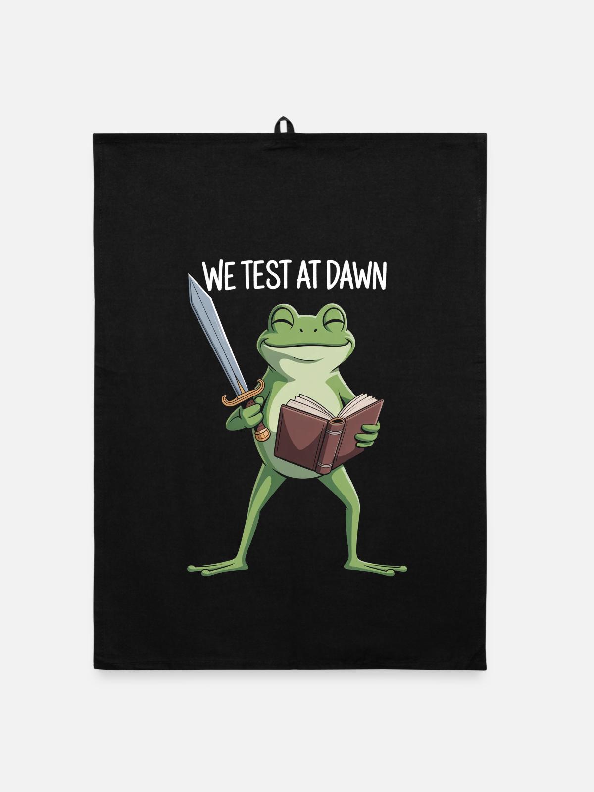 Dawn Test Frog - Organic Geschirrtuch - Schwarz - Vorne