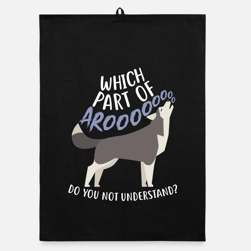 Siberian Husky Dog Arooo Organic dish towel
