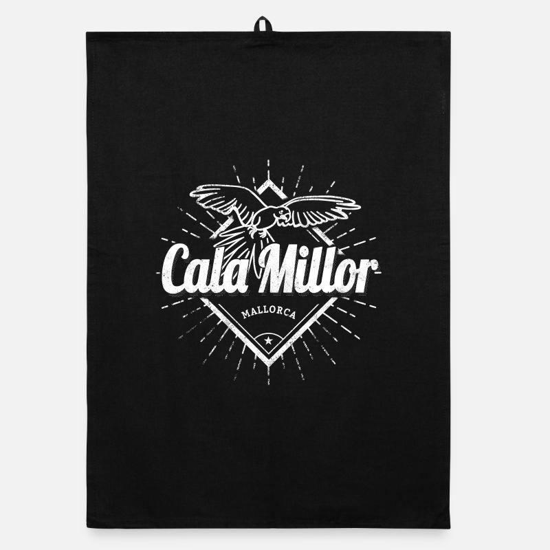 Cala Millor on Mallorca Balearic Island Souvenir Organic dish towel