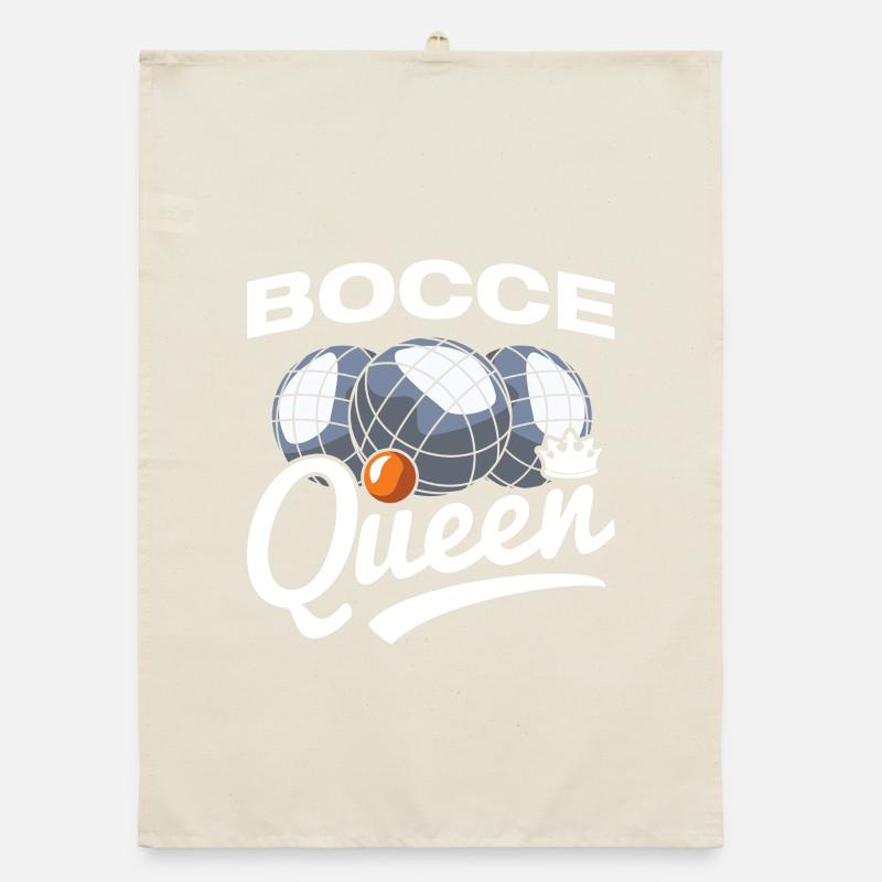 Joueuse de bocce Queen Petanque Boule Torchon bio