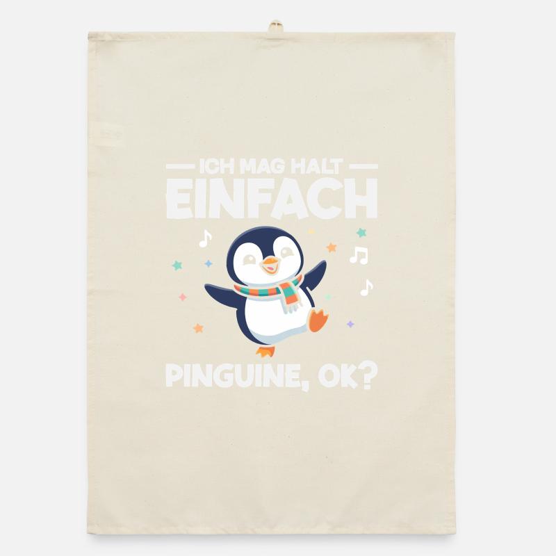 Ich mag halt einfach Pinguine OK Tanzen Organic Geschirrtuch