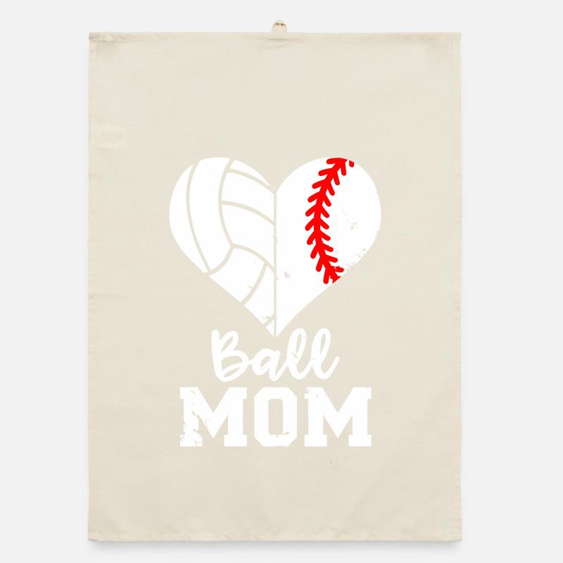 Ball Mom Heart Split Organic dish towel