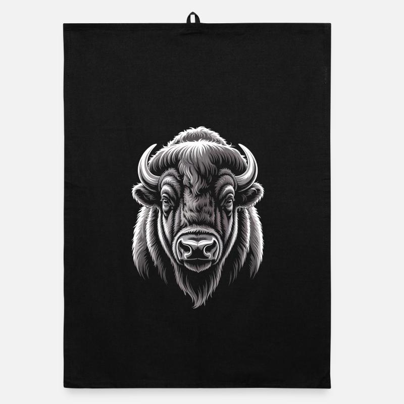 Illustration de la tête de buffle Torchon bio