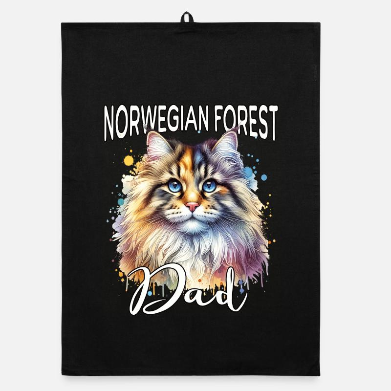 Papa chat de la forêt norvégienne Torchon bio