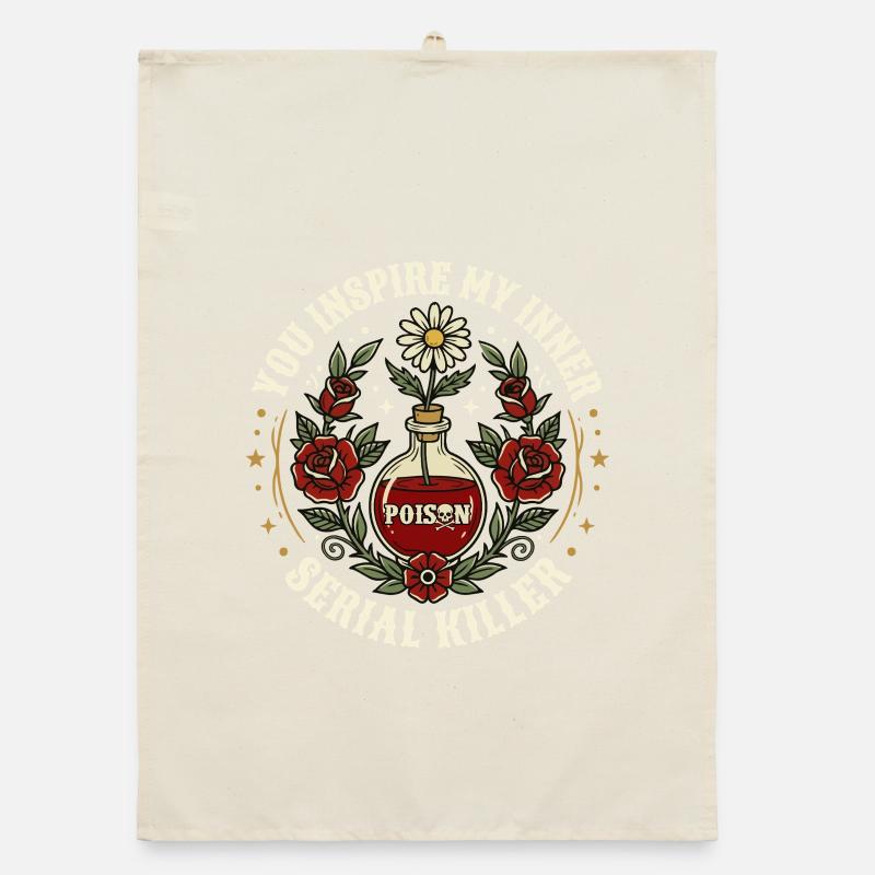 Inner Serial Killer Funny True Crime Quote Organic dish towel