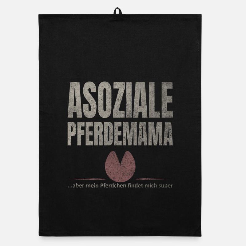 Asoziale Pferdemama Pferdchen Organic Geschirrtuch