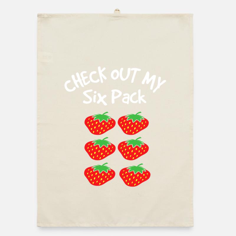 Strawberry Six Pack Graphic Tee Organic dish towel