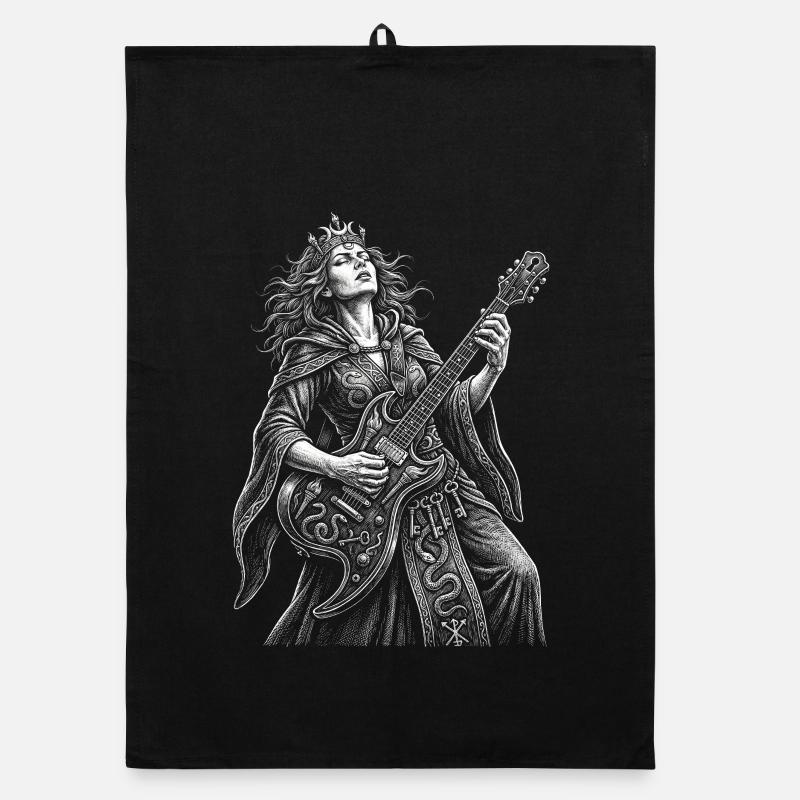 Hecate spielt Gitarre Organic Geschirrtuch