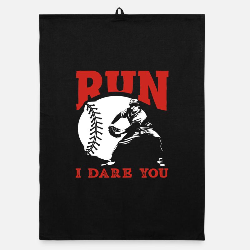 Run Baseball Catcher Saying Organic dish towel