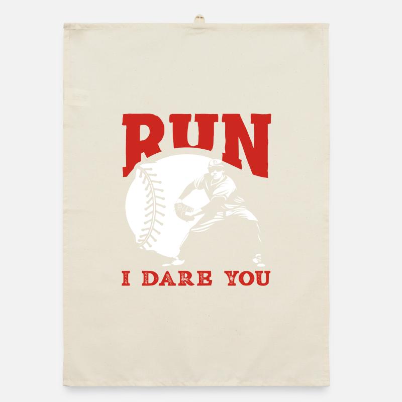 Run Baseball Catcher Saying Organic dish towel