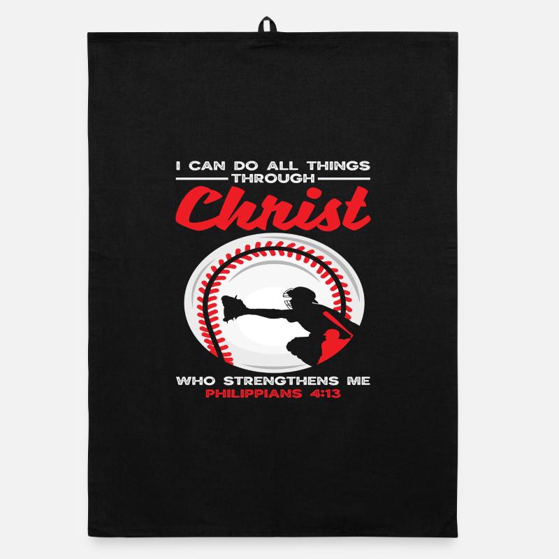 All things I can do through Christ Baseball Organic dish towel