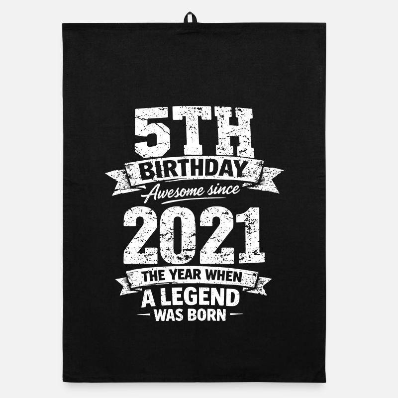 5th Birthday 2021 Legend Vintage Design Organic dish towel