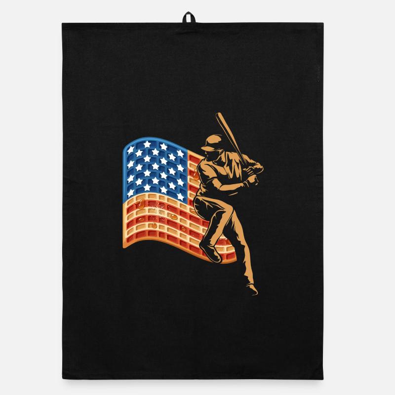 Joueur de baseball Waffle USA Drapeau Torchon bio