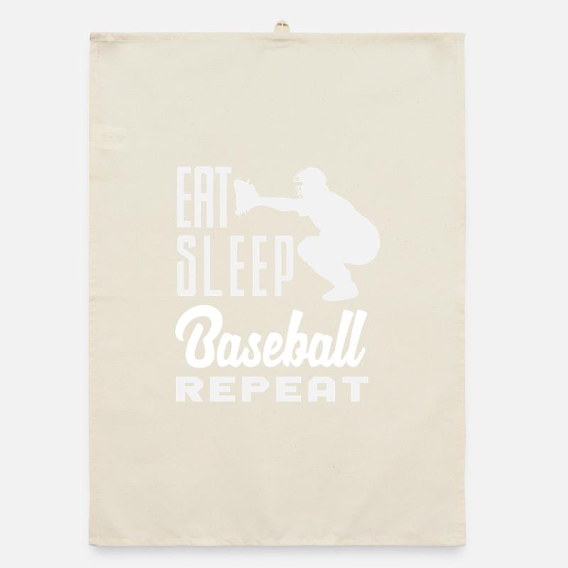 Eat Sleep Baseball Repeat Catcher Organic Geschirrtuch