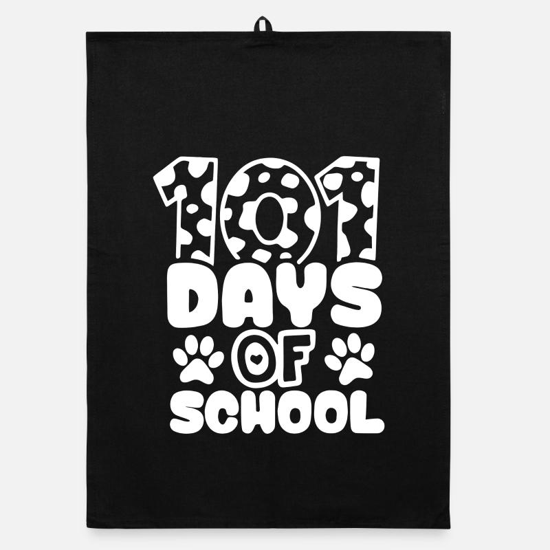 101 jours d’école Empreinte de patte Torchon bio