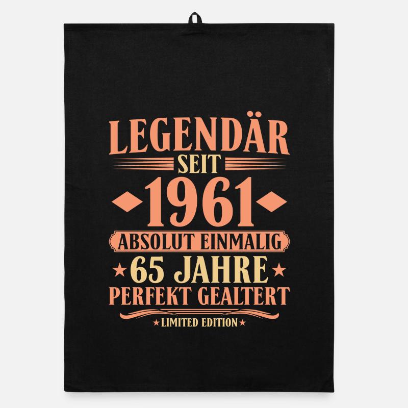 1961 Geboren - Absolut Einmalig 65. Geburtstag Organic Geschirrtuch