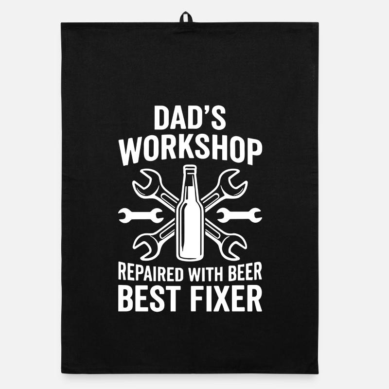 DADS WORKSHOP REPAIRED WITH BEER BEST FIXER Profi Organic Geschirrtuch