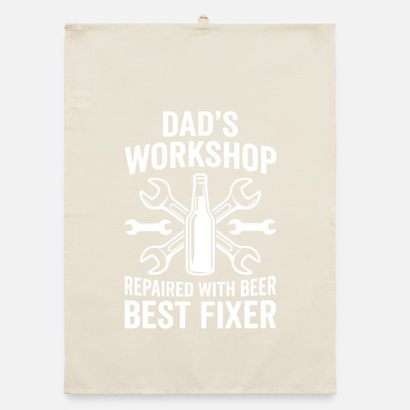 DADS WORKSHOP REPAIRED WITH BEER BEST FIXER Profi Organic Geschirrtuch