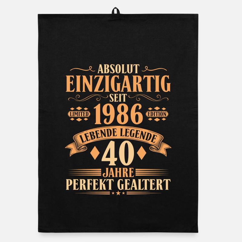 Einzigartig seit 1986 - 40. Geburtstag Vintage Organic Geschirrtuch